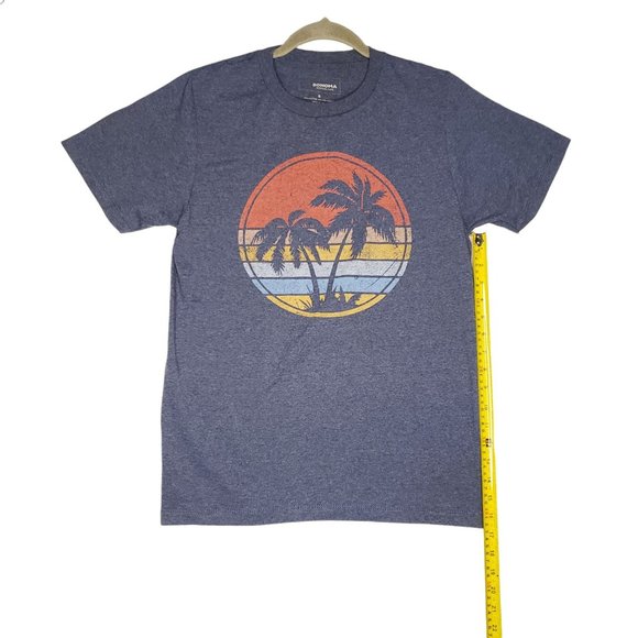 Sonoma Good for Life Vibes Hawaiian Tropical Print T-Shirt Blue Mens Size Small - Picture 5 of 10